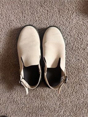 Dr. Martens Women’s Slip-On Loafers in Cream with Black Sole